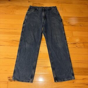 Carhartt Men's Carpenter Jeans 34x32 Blue Denim Original Dungaree Fit